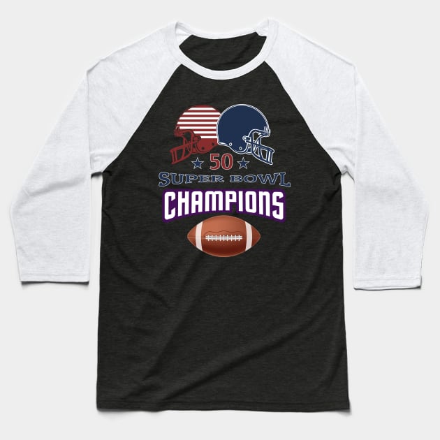 Super Bowl 50 Design Baseball T-Shirt by madani04